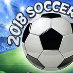 Futbalová lopta s nápisom 2018 Soccer Cup na štadióne s jasnými svetlami v pozadí