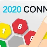 Prst ukazuje na šesťuholníkové farebné dlaždice s číslami, nad ktorými je nadpis 2020 CONNECT