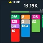 Farebné bloky s číslami 256, 128, 64, 16, 8, 2, 1024, 32 na tmavom pozadí