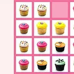 Štyri rady a štyri stĺpce s rôznofarebnými cupcakes s rôznymi polevami umiestnené na ružovom pozadí s jedným prázdnym miestom
