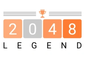 Bloky s číslami 2048 a nápisom LEGEND s obrázkom trofeje medzi číslami