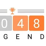 Bloky s číslami 2048 a nápisom LEGEND s obrázkom trofeje medzi číslami