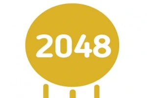 Žltý kruh s bielym číslom 2048 v strede