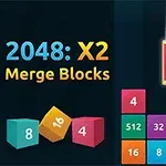 Farebné bloky s číslami, vrátane blikajúceho bloku s číslom 2048 v rozloženom hernom rozhraní
