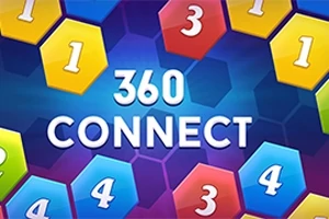 Farebné šesťuholníky s číslami na tmavomodrom pozadí s nápisom 360 Connect