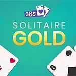 Dve hracie karty na modrom pozadí s nápisom Solitaire Gold v strede