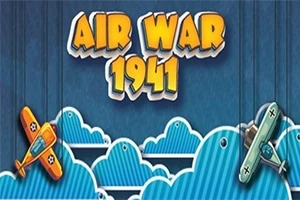 Dve kreslené lietadlá v oblakoch s nápisom Air War 1941 na modrom pozadí