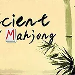 Nápis Ancient Mahjong na béžovom pozadí s grafickým prvkom bambusu