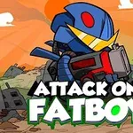 Robotický vojak s veľkou zbraňou stojí pred zničenou krajinou s ruinami a oranžovou oblohou