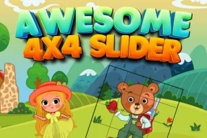 Kreslený medveď v ruksaku a dievča s klobúkom v prírode pod farebným textom