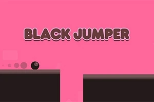 Čierna guľa na tmavoružovom pozadí s textom Black Jumper