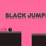 Čierna guľa na tmavoružovom pozadí s textom Black Jumper