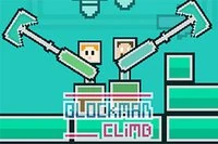 Dosiahni vlajku v cieľovej línii s blokovými mužmi v bloku svete