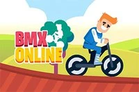 Závoď online proti dvom ďalším hráčom v tejto zábavnej BMX hre