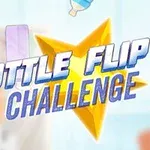 Text Bottle Flip Challenge na žltej hviezde s pozadím v pastelových odtieňoch