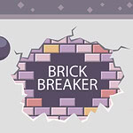 Guľa narazí do steny z farebných tehál s nápisom BRICK BREAKER