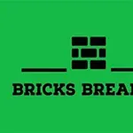 Čierne tehličky a nadpis Bricks Breaker na zelenom pozadí