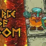 Trpaslík s kladivom a štítom stojí na kamennom moste vedľa textu Bridge of Doom s pozadím lávy