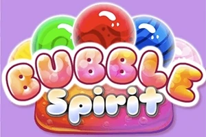 Farebné bubliny na fialovom pozadí s textom Bubble Spirit