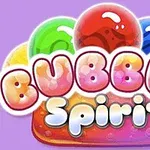 Farebné bubliny na fialovom pozadí s textom Bubble Spirit