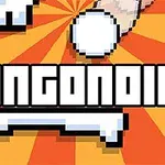 Pixelová grafika s textom Bungonoid, oranžovým pozadím a bielymi pixelovými grafikami