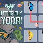 Motýľe rôznych farieb na mriežke vedľa nápisu