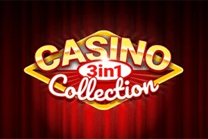 Text „Casino 3in1 Collection“ na červenom pozadí