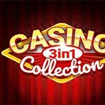 Text „Casino 3in1 Collection“ na červenom pozadí