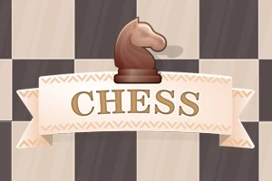 Šachový kôň na šachovnicovom pozadí s nápisom CHESS