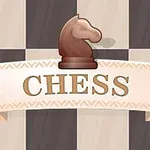 Šachový kôň na šachovnicovom pozadí s nápisom CHESS