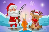 Santa na vianočnom rybolove