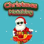 Santa Claus v slnečných okuliaroch držiaci darčeky na modrom pozadí s nápisom Christmas Matching