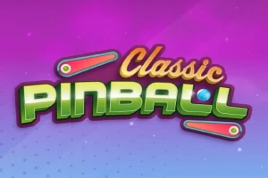 Farebné logo s nápisom Classic Pinball na fialovom a modrom pozadí