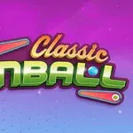 Farebné logo s nápisom Classic Pinball na fialovom a modrom pozadí