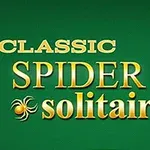 Text Classic Spider Solitaire na zelenom pozadí s obrázkom štyroch kariet: eso srdce, eso kára, eso piky a eso kríža