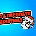 Text Color & Decorate Christmas s vianočným motívom a hlavou Santy na modrom pozadí