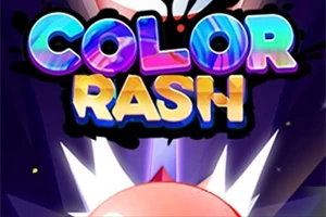 Farebné nápisy COLOR RASH na tmavom pozadí s postavičkou v spodnej časti