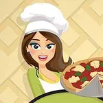 Žena v kuchárskej čiapke drží tanier s pizzou, na ktorej sú rôzne polevy