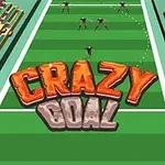 Text Crazy Goal na zelenom futbalovom ihrisku s tribúnami a hráčmi