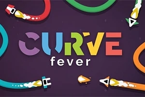 Farebné hadovité tvary a nápis Curve Fever na tmavom pozadí
