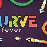 Farebné hadovité tvary a nápis Curve Fever na tmavom pozadí