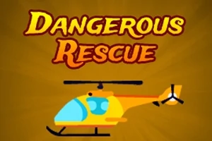 Žltý vrtuľník na oranžovom pozadí s nápisom Dangerous Rescue