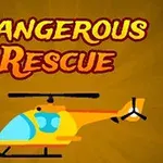 Žltý vrtuľník na oranžovom pozadí s nápisom Dangerous Rescue