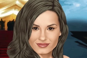 Žena s hnedými vlasmi a miernym úsmevom na tvári stojí pred červeným kobercom a osvetlenou scénou v pozadí