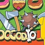 Žltý pes s nástrojmi a šiškami v pozadí na zelenom a červenom pozadí