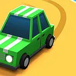 Zelené auto s bielymi pruhmi jazdiace na žltej ceste