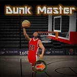 Basketbalista v červenom drese s číslom 23 robí smeč na basketbalový kôš, v pozadí je športová hala