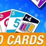 Karty s číslami a symbolmi na modrom pozadí so žltou textovou lištou nápisom DUO CARDS