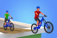 Jednoduchá simulácia jazdy na bicykli so 3D bicyklami a rampami na strechách
