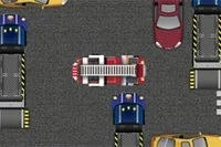 Použi logické myslenie a posúvaj autá, aby hasičské auto mohlo opustiť